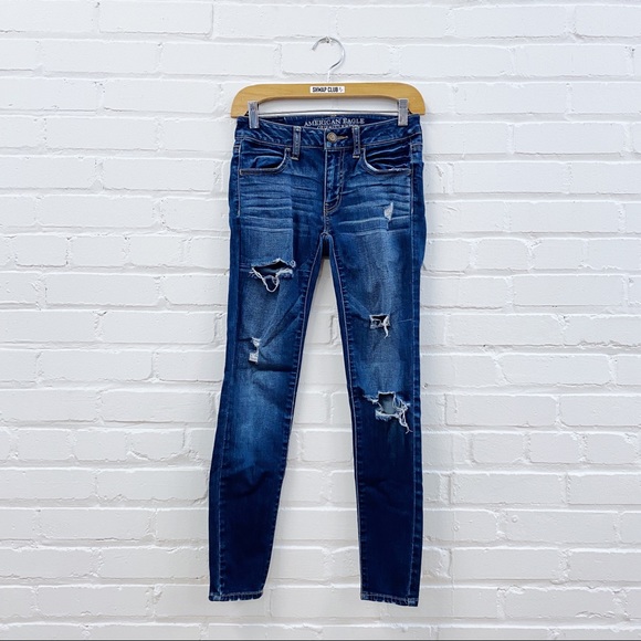 AMERICAN EAGLE OUTFITTERS Super super stretch blue jeans